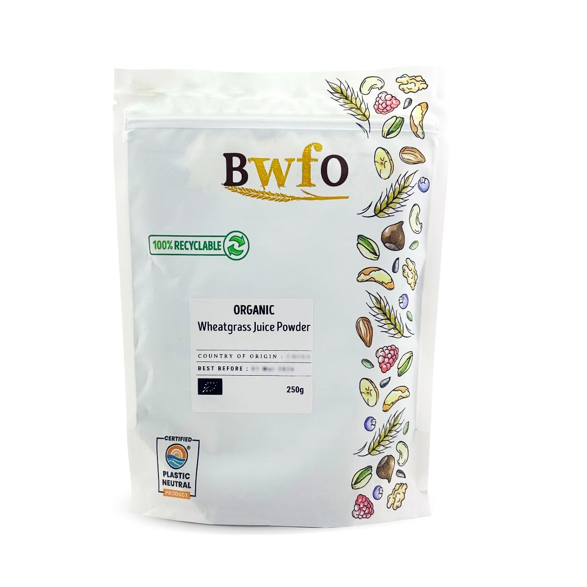 Organic Wheatgrass Juice Powder 250g (BWFO)