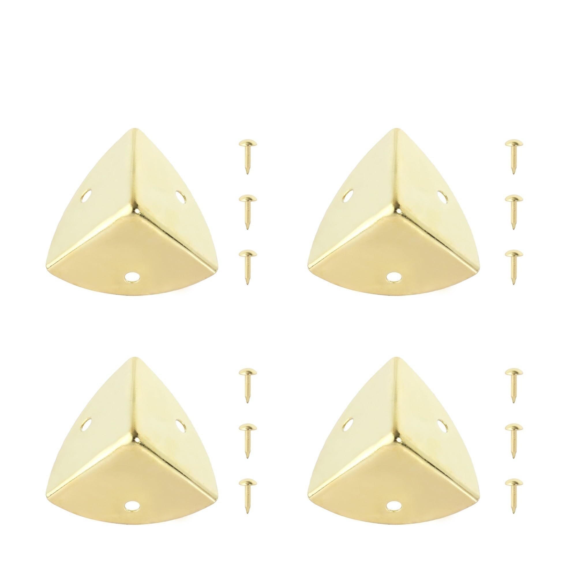 Metal Bag Corner Protector 4PCS Antique Iron Corner Protector Vintage Decorative Metal Protection Guard Furniture Table Desk and Box for Home Decorative(Golden)