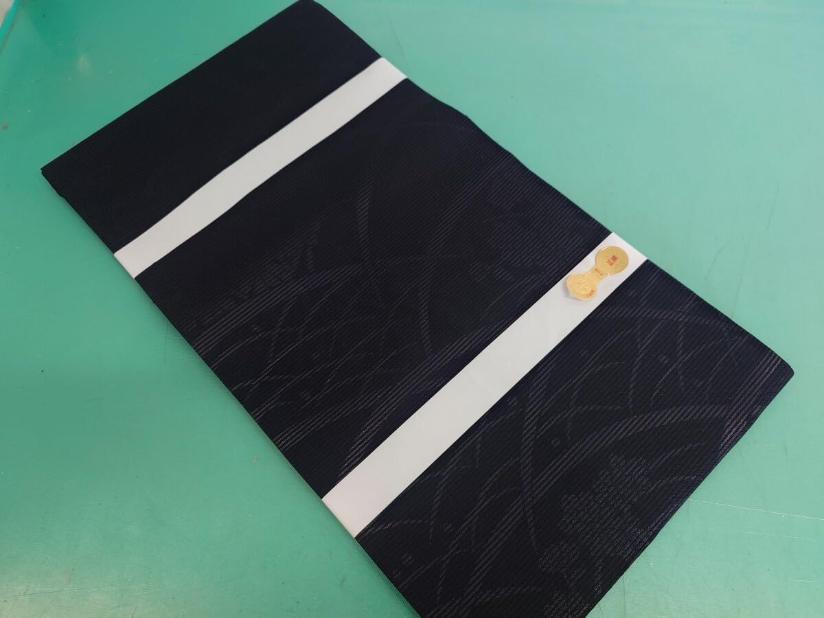 高級 西陣 証紙番号2309 正絹 夏 喪用 黒 名古屋帯 なごや帯 花 菊