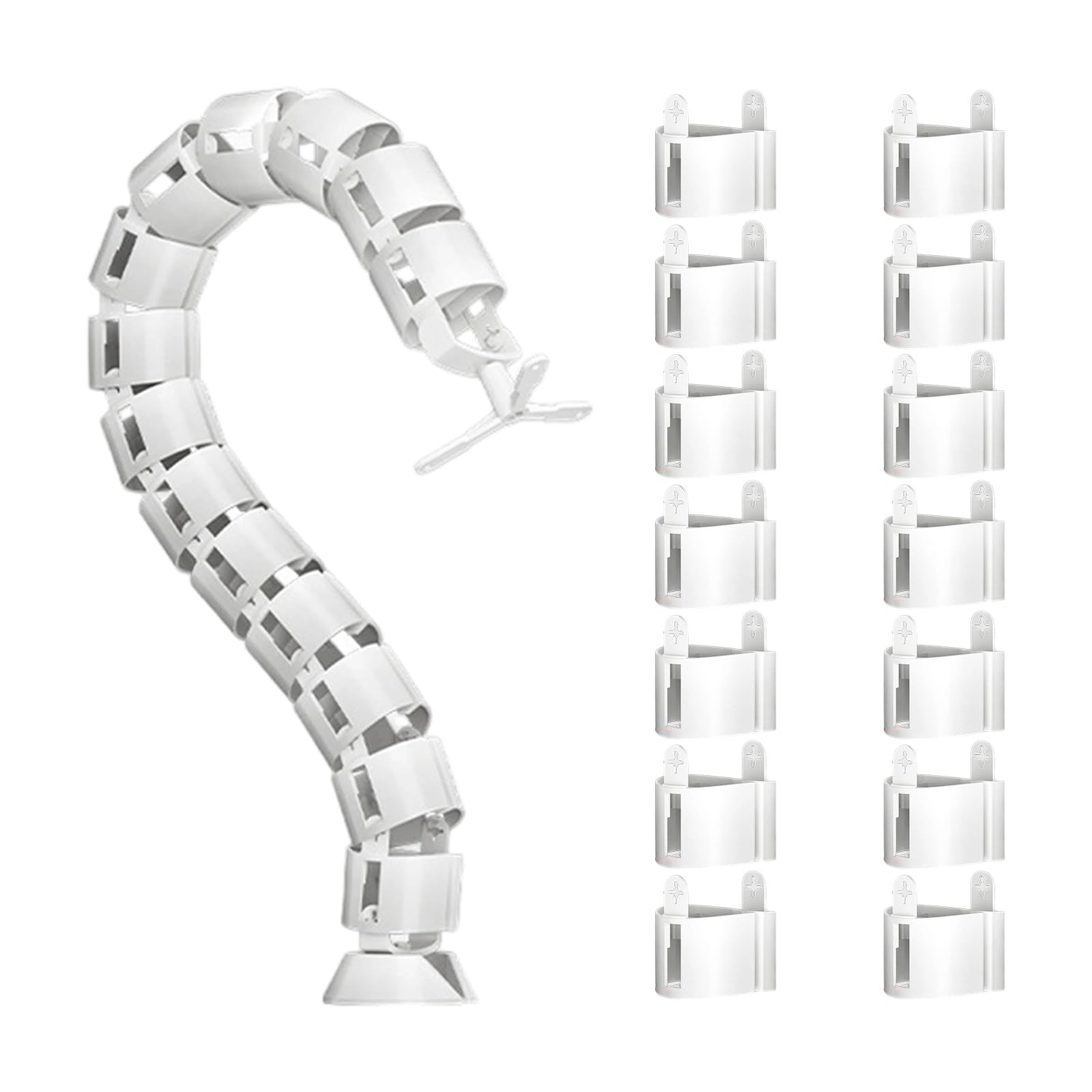 Flexible Snake Tube Cable Under Desk Wire Spine with Easy Installation, for and Computer Desk Manag Adjustable Snake Cable Spine Under Desk Tray Cable Management Flexible Wire Snake Tube Easy Setup