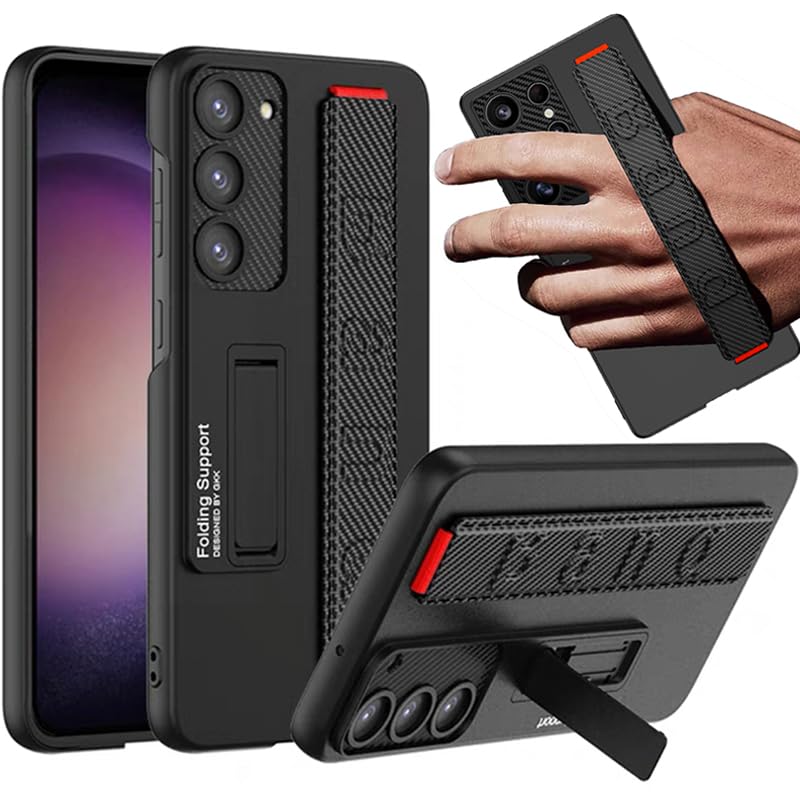 Coque Galaxy S25 antichoc évite les chutes avec sa sangle intégrée et béquille fine