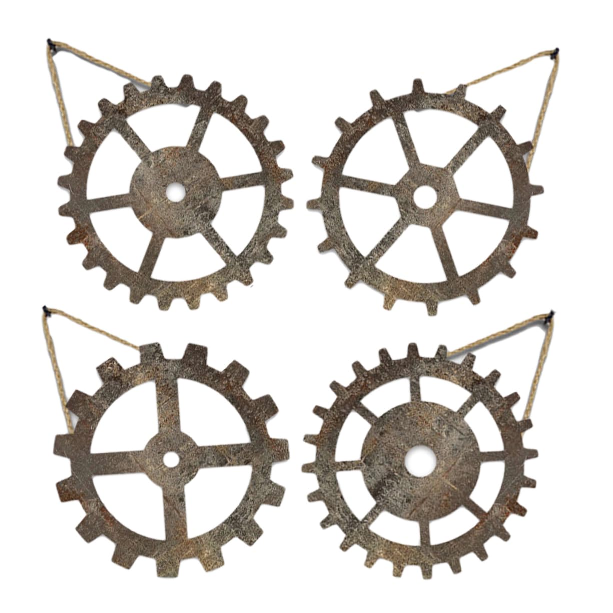 Pendentifs rétro en bois marron HEMOTON décoration murale industrielle pour artisanat lot de 4