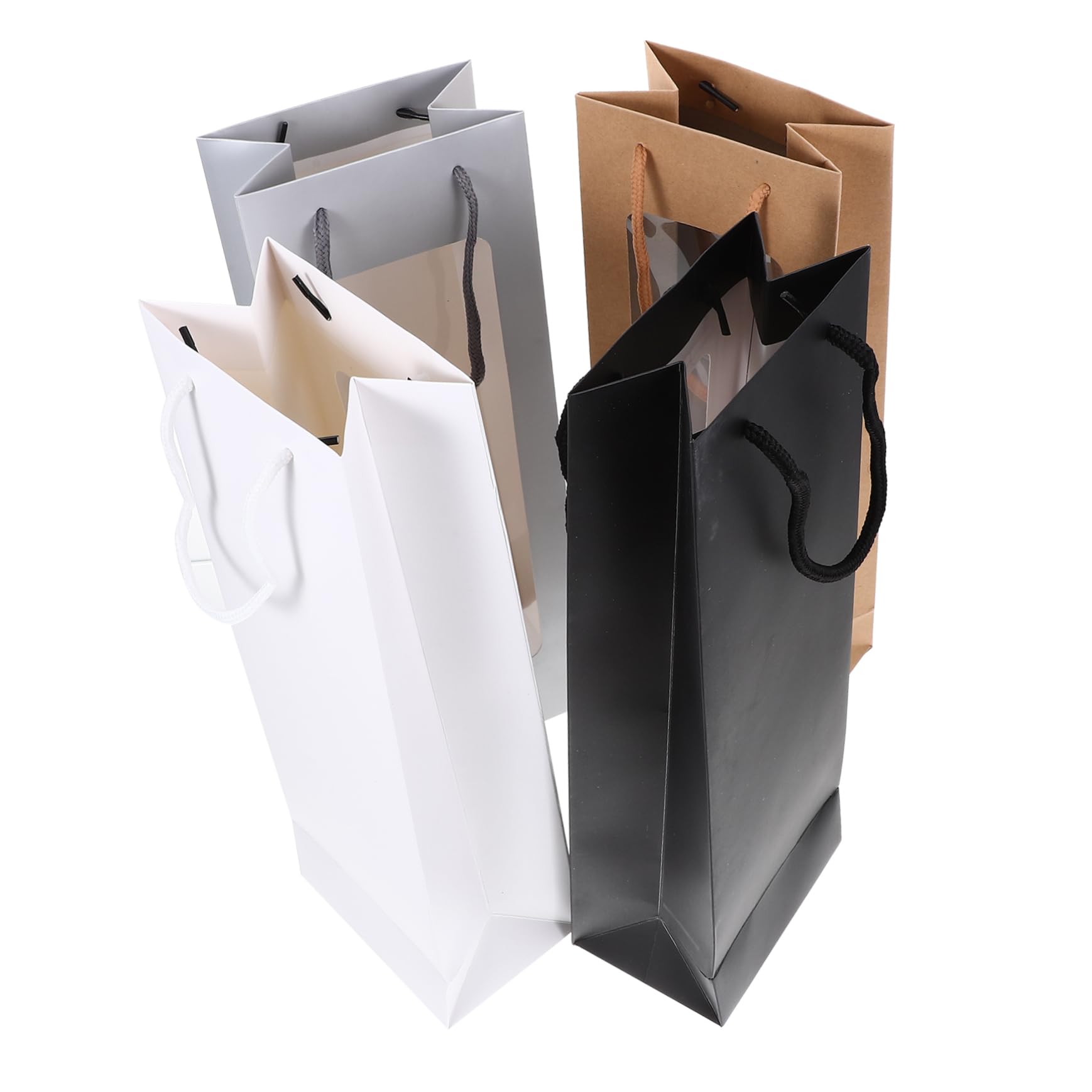 Amosfun 5 Ensembles À Vin Anniversaire De Bouteille De Vin Pochette Sachet Range Bouteille Porte Bouteille De Vin Rouge Porte-bouteilles Papier 4 Pièces * 5