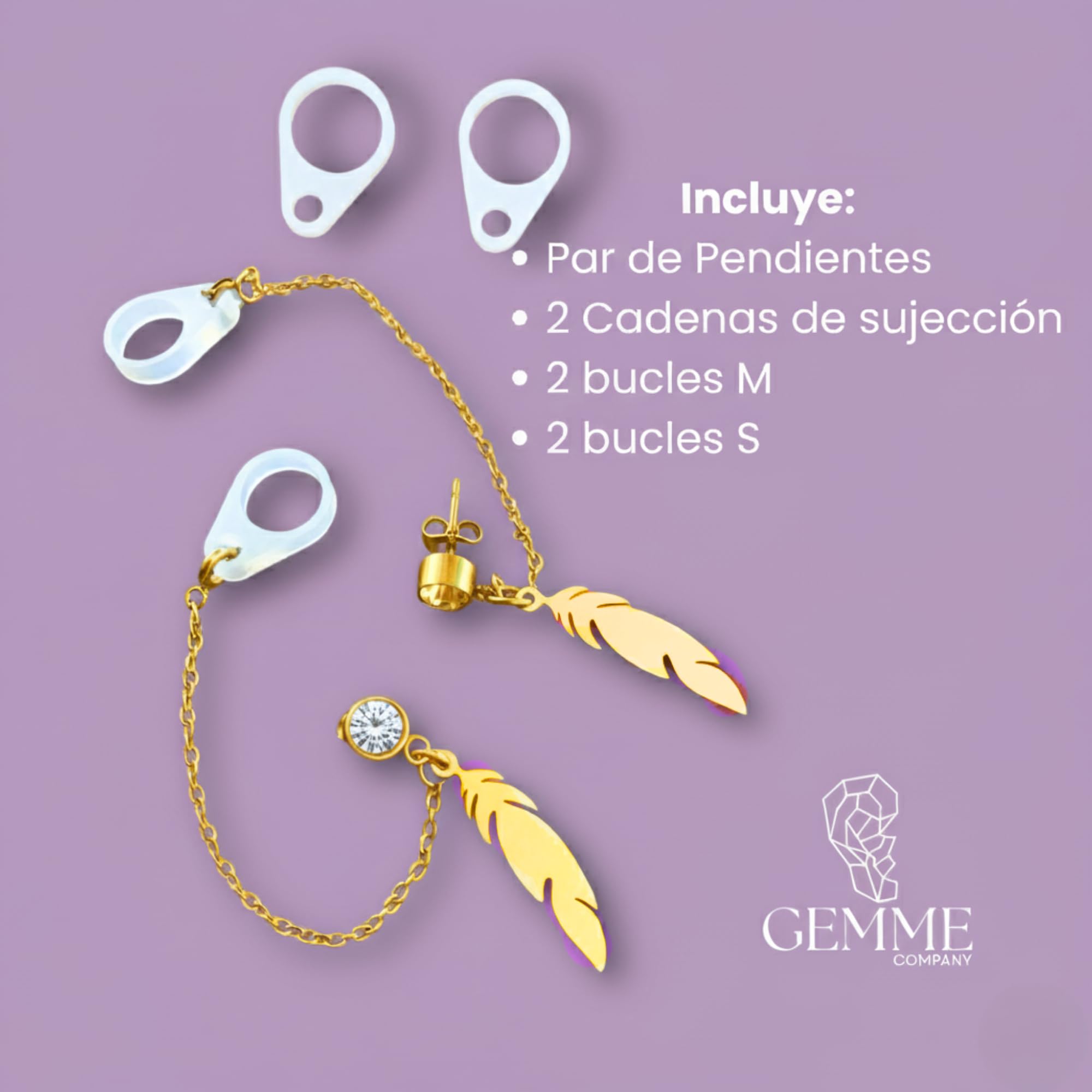 Boucles d'oreilles anti-perte pour écouteurs pour surdité | Chaîne de rétention pour maintien des aides auditives pour sourds | Empêche les chutes et les pertes d'amplificateurs ou d'implants (or)