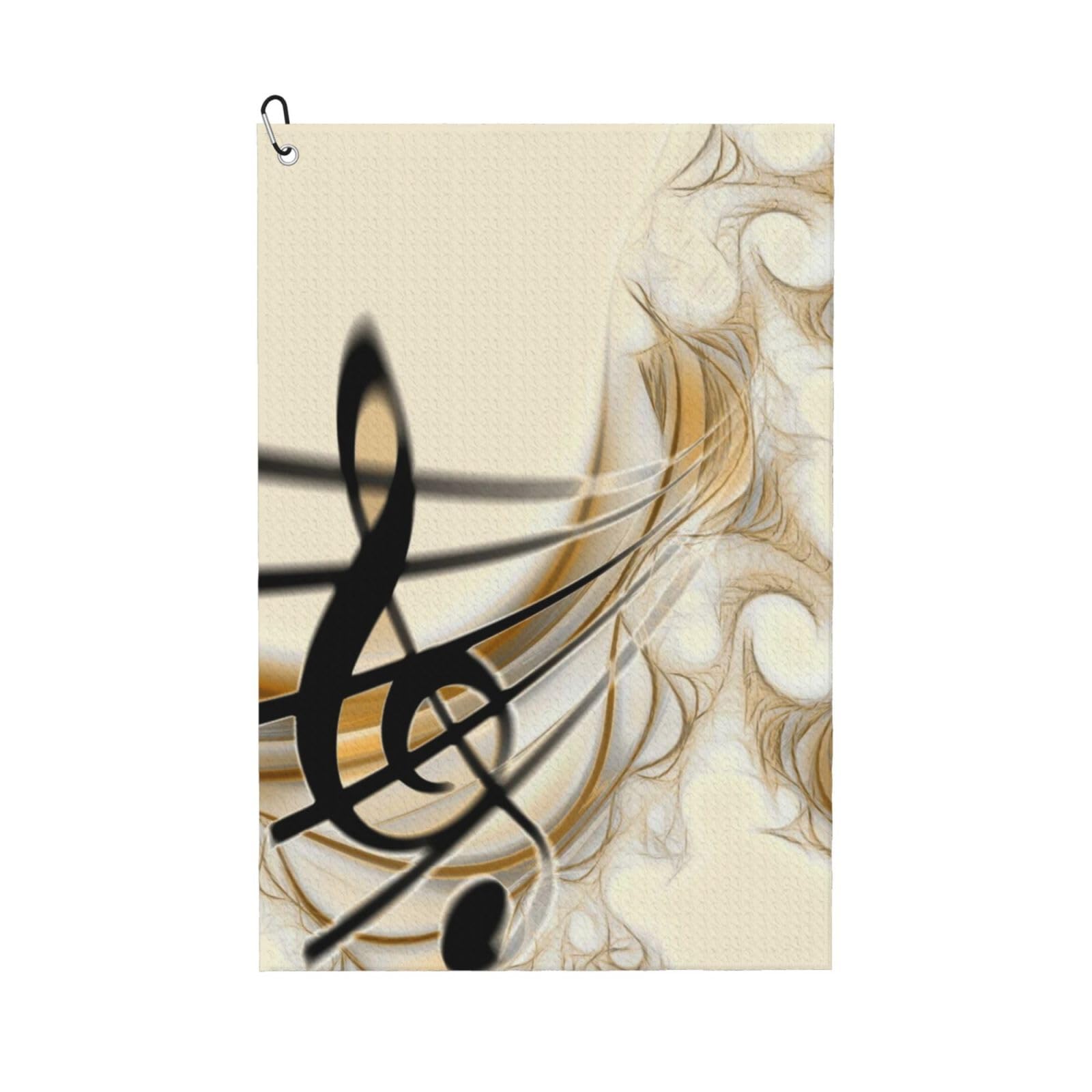 Hnnkloy Music Note, 16x24 in Portable Waffle Golf Towels with Carabiner Clip for Golf Bag