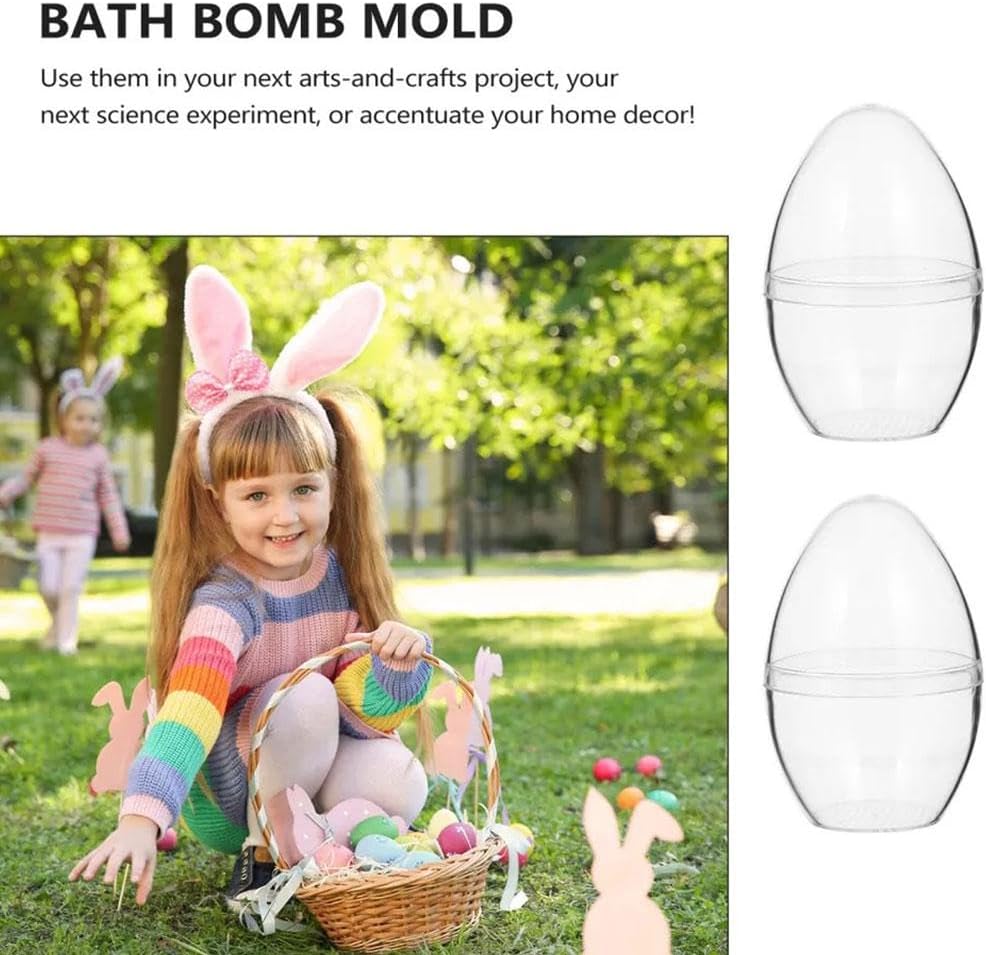 Giant Transparent Easter Eggs - 2PCS DIY Blank Easter Egg, Clear Easter Eggs Empty Plastic Surprise Eggs Fillable for Easter Basket Stuffers Party Decoration