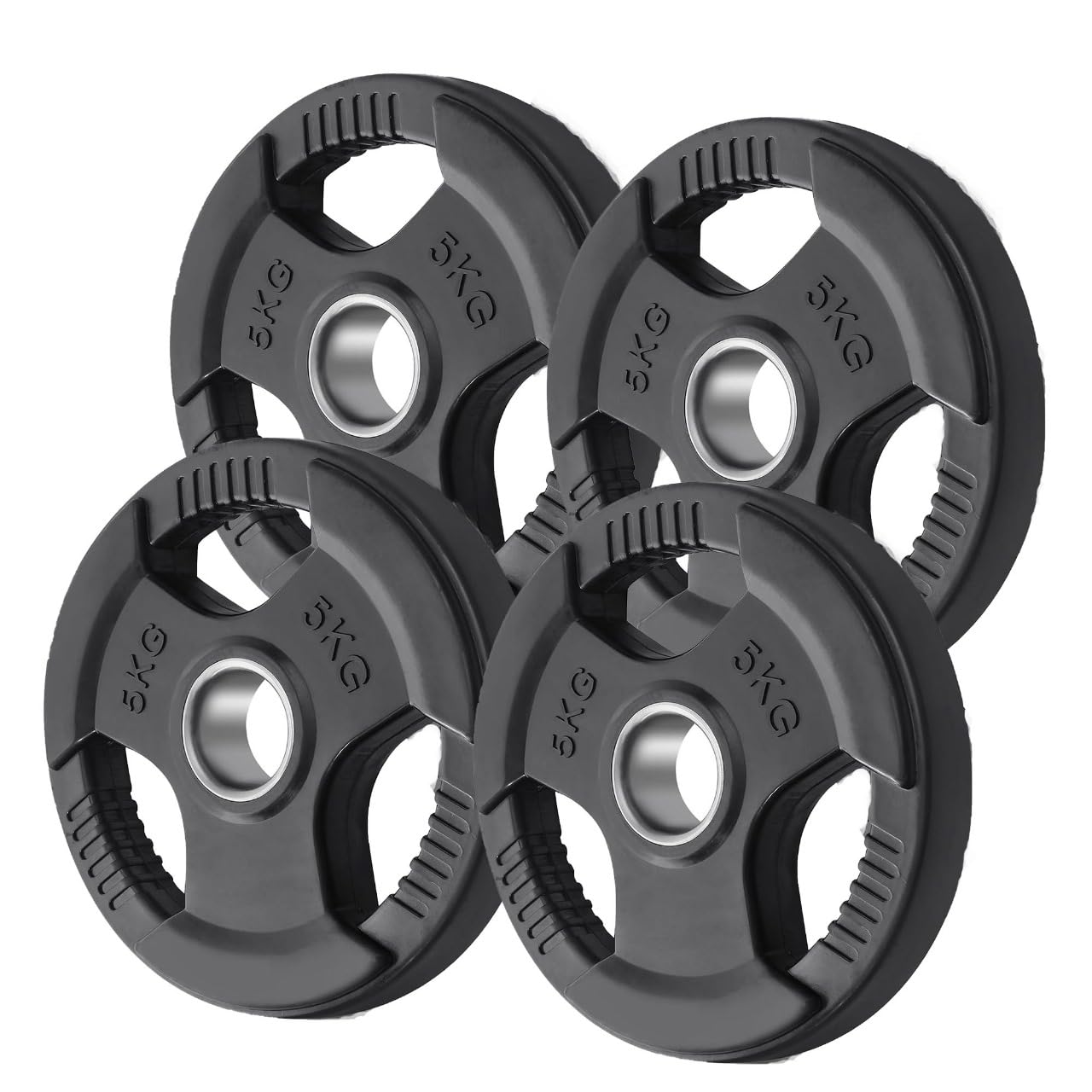 KK Weight Plates Cast Iron Barbell Weight Set – 2’’ Hole Weight Plate Set For Women & Men - Non- Slip, Durable & Long-Lasting Olympic Weight Plates (4 x 5kg = 20kg)