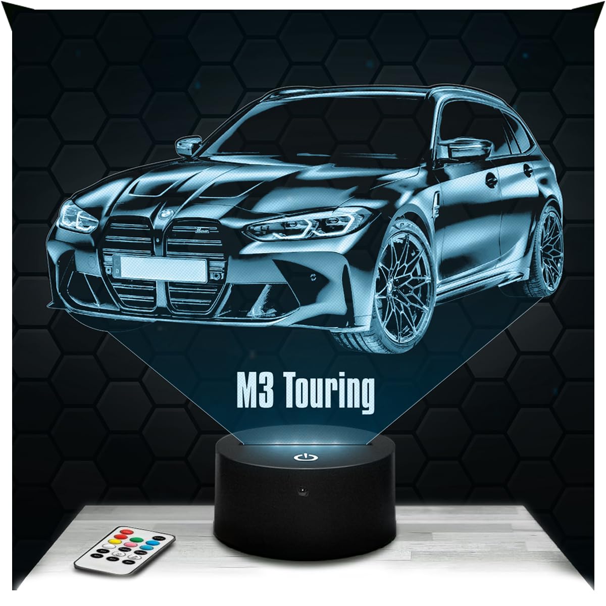 Lampephoto.fr - Car M3 Touring 3D Lamp, Night Light 3D LED Illusion Lamp, Miniature Decoration Collection, Gift idea for Car Fan Night Light for Children's Bedroom, Gift idea for Boys, Christmas, gift — image 1