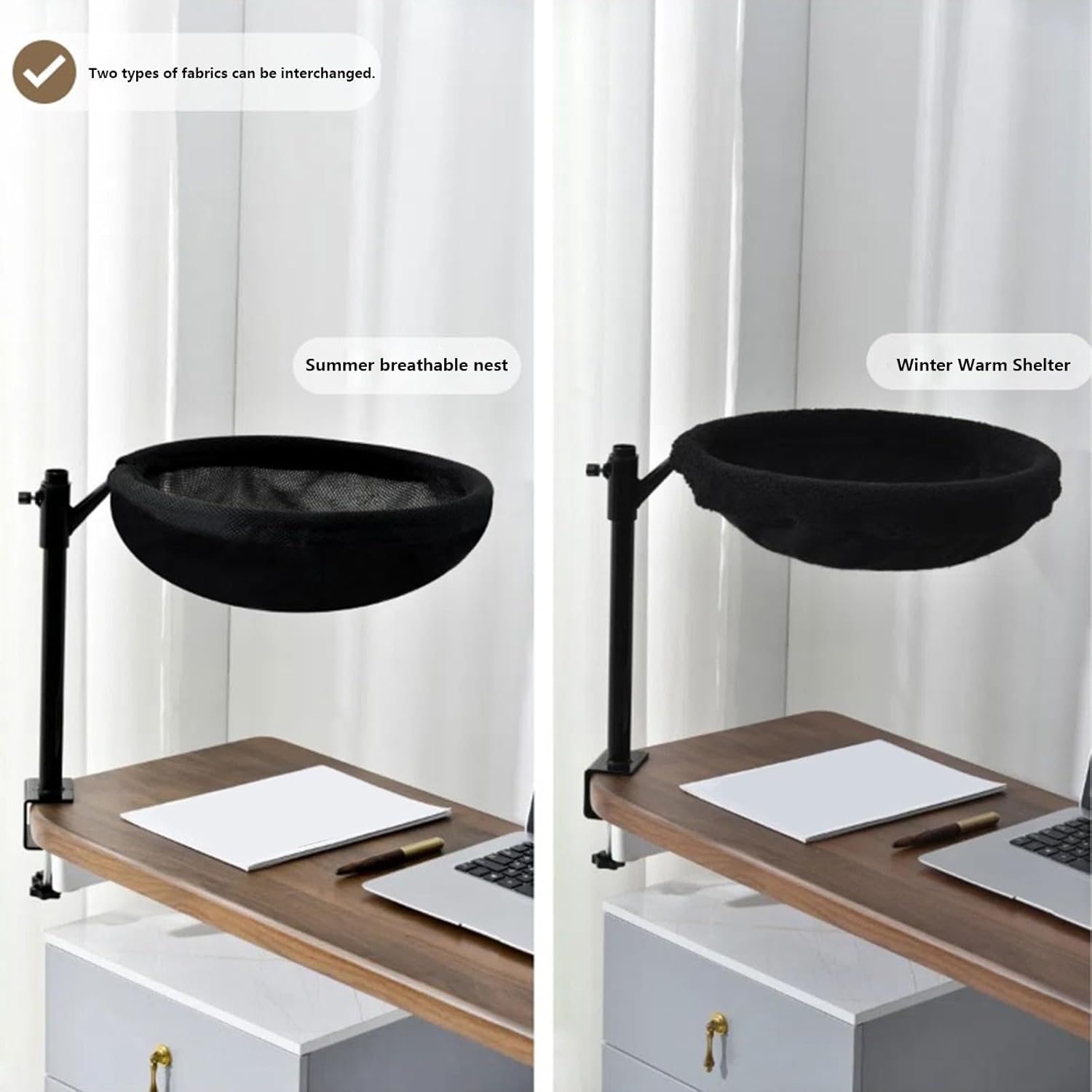 Thick Desktop Cats Perches Secure Mounting Space Saving Antislip Base Adjustable Cats Hammocks Perches Easyly Game Bed