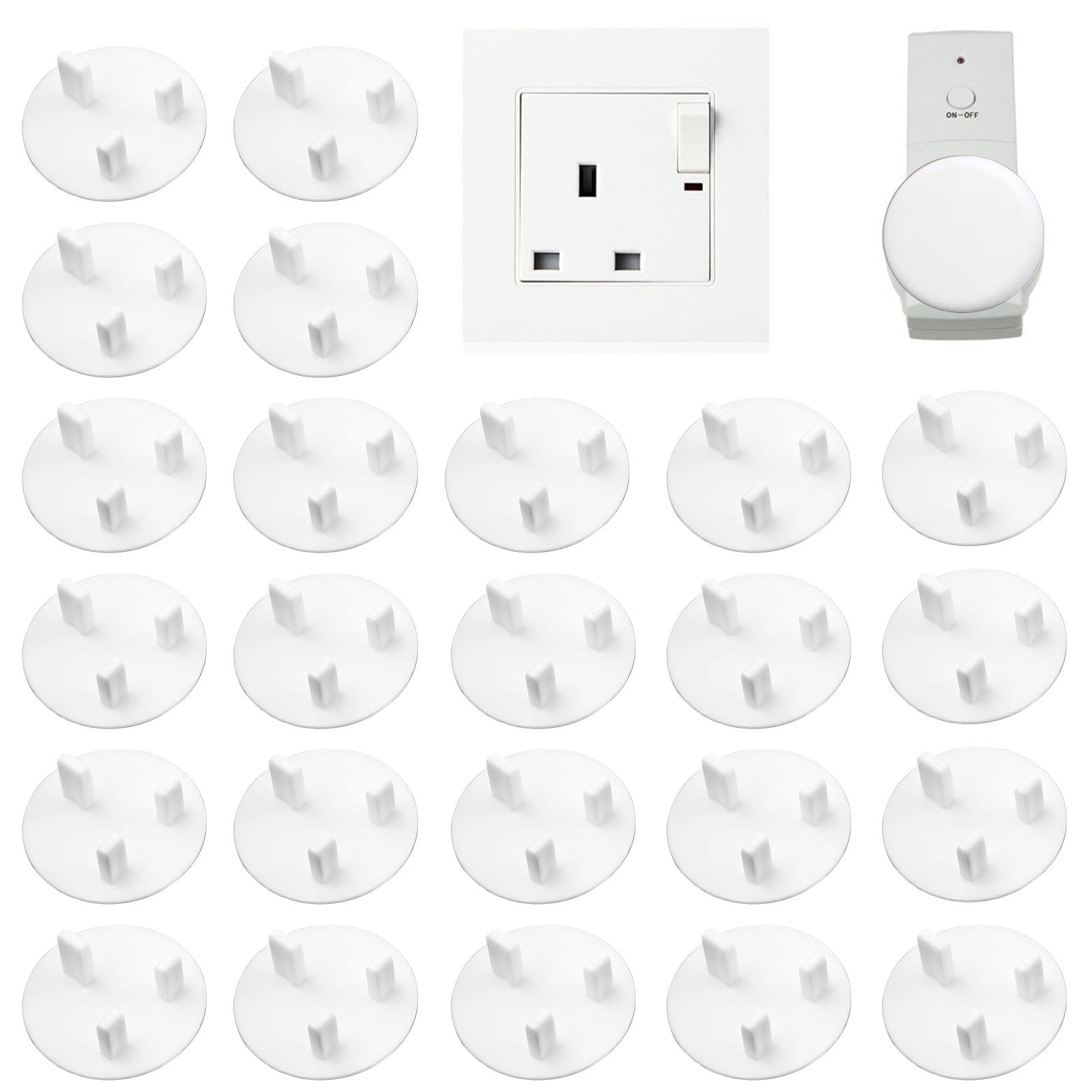 24 Pack Plug Socket Covers UK, Baby Child Safety Socket Covers