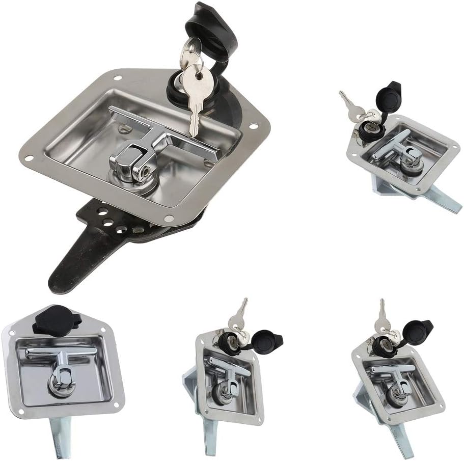 5X Stainless Steel T Handle Cam Latch with Wrenches - Folding Handle Latch for Truck Towing Toolbox