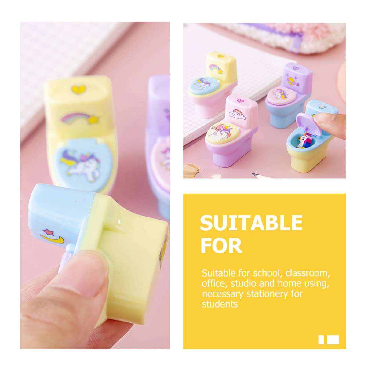 NUOBESTY 4 Ensembles Support De Taille-Crayon Pour Enfants Taille-Crayon Manuel Électrique Pour Salle De Classe Taille-Crayon Pour Jouets Pour Enfants Taille-Crayon À Main 12 pièces * 4