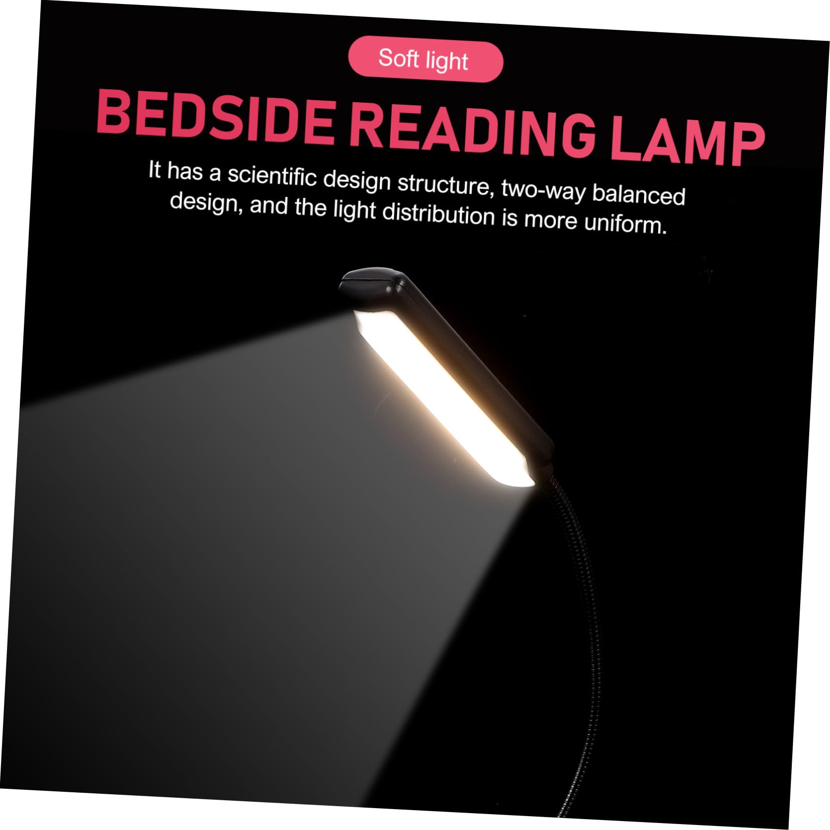 Lampe de Lecture Rechargeable LED à Clipser Noire 2 Pièces