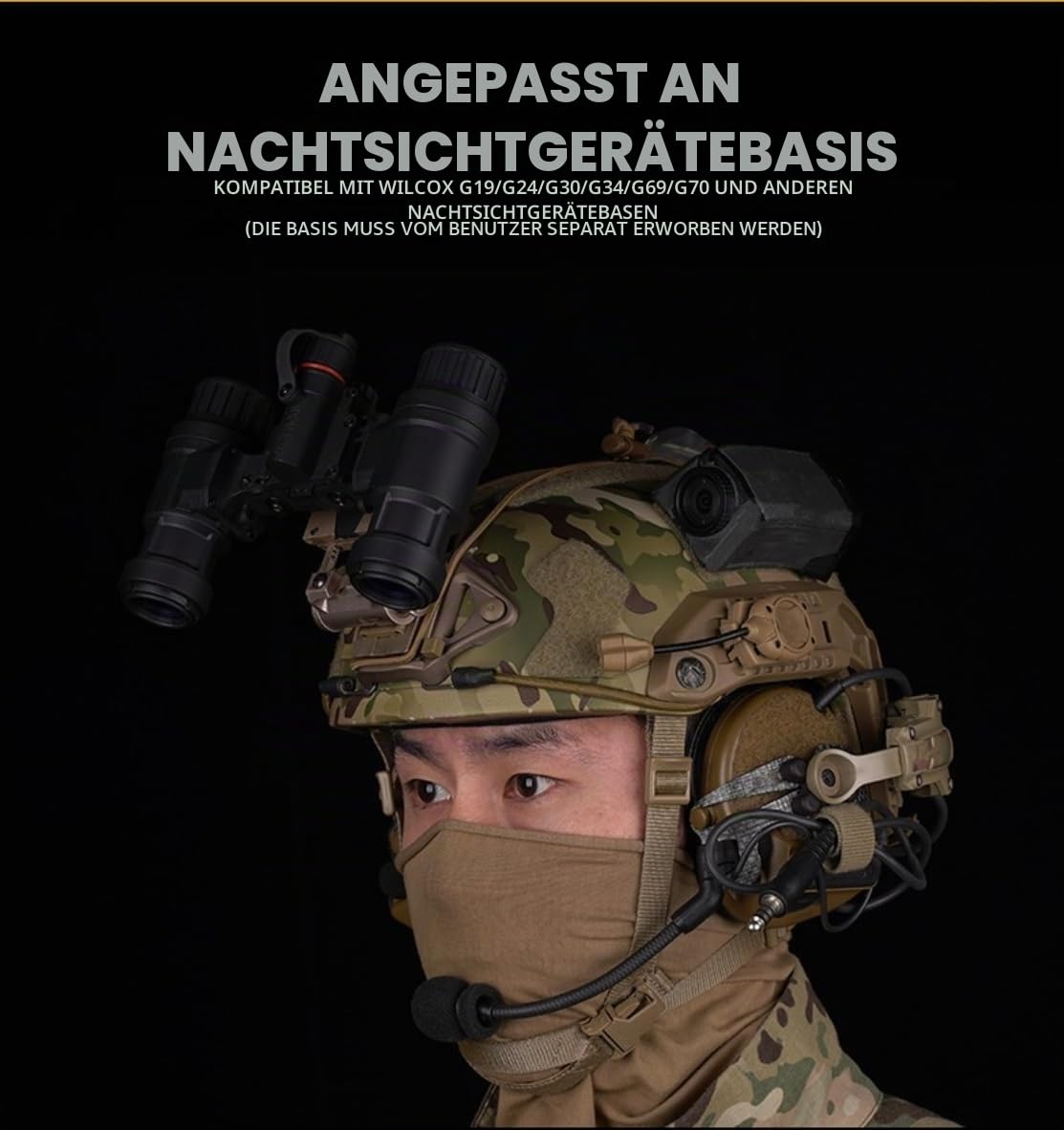 Peminkoo Taktischer Helm AN/P.VS31 Fernglas Nachtsichtbrille NVG Dummy Modell Keine Funktion (Black)
