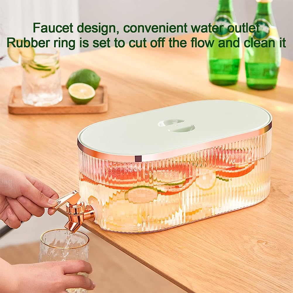 Dispensador de bebidas para nevera con espiga, hervidor delgado para jugo y limonada, recipiente grande para bebidas frías para fiestas, diseño elegante, ideal para entretenimiento