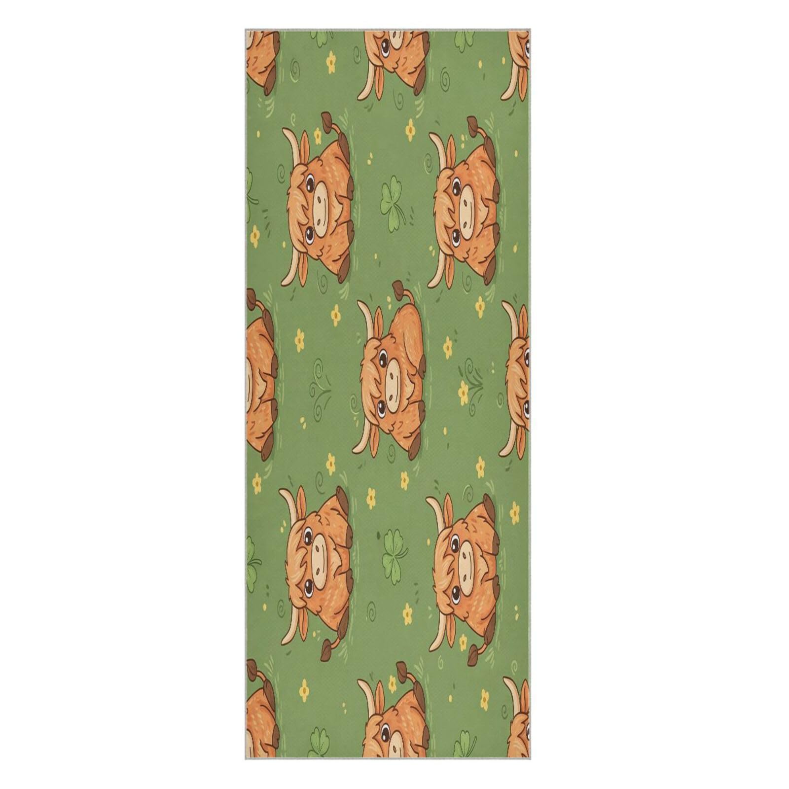 BURSTDDY Highland Cows Hot Yoga Towel Absorbent Non Slip Yoga Mat Towel