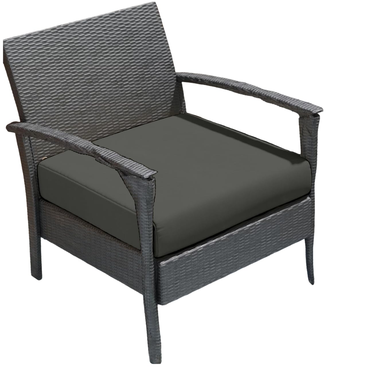 Crescent Textile Outdoor Rattan Chair Seat Pads Cushion Pad Waterproof Material for Garden Furniture Kitchen Dining Living Room Patio Office Coffee Shop Seat Pads (Gray, 50 X 50 X 10cm)