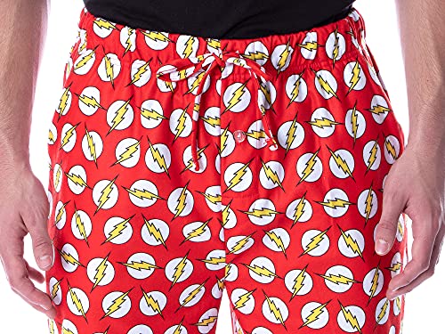 DC Comics Men's The Flash Lightning Bolt Allover Toss Print Loungewear Pajama Pants4