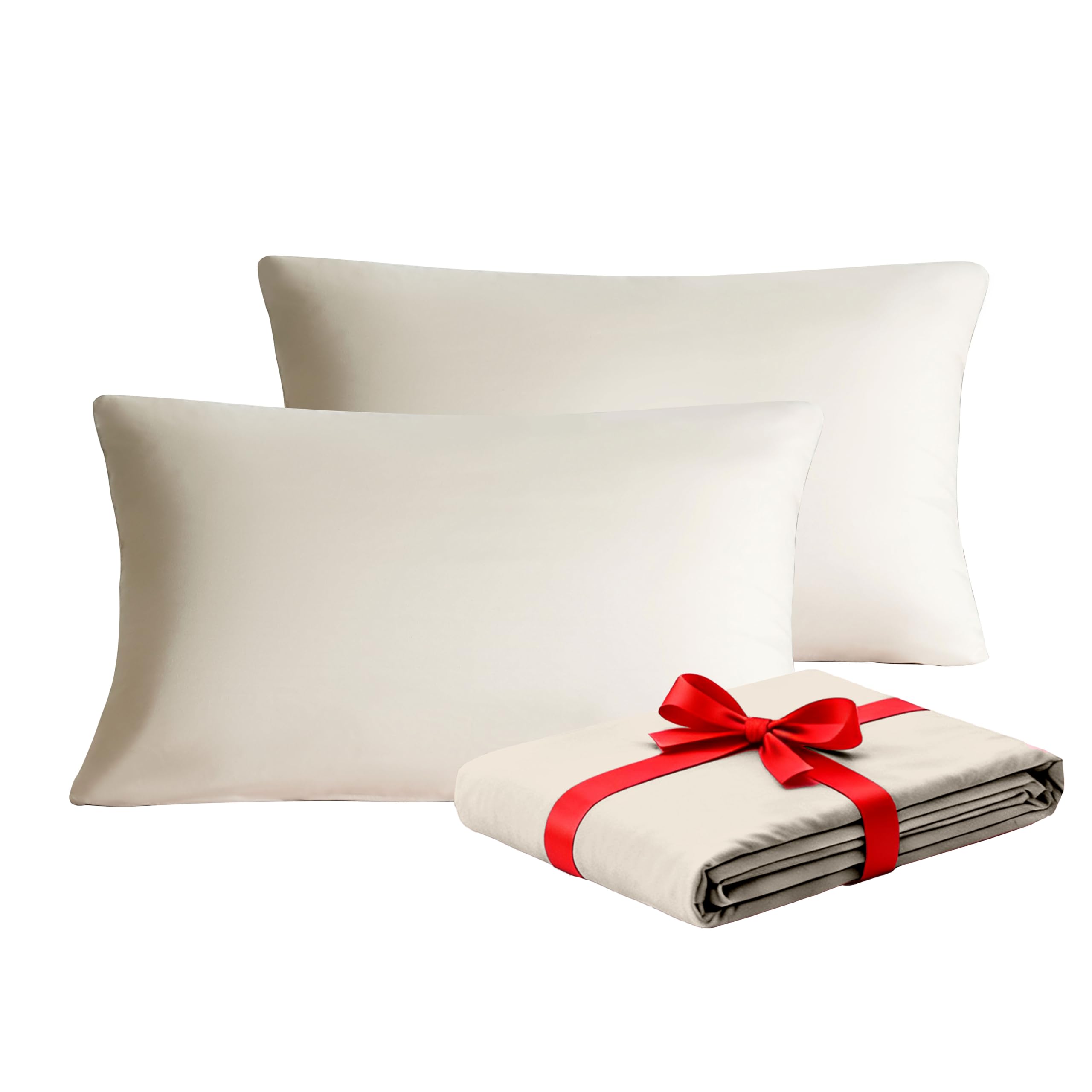 MOHAP Warm Zippered Pillowcases 50X75 cm 2 Pack-Super Soft Breathable Brushed Microfiber Pillow Cases Cover for Hair and Skin Cream