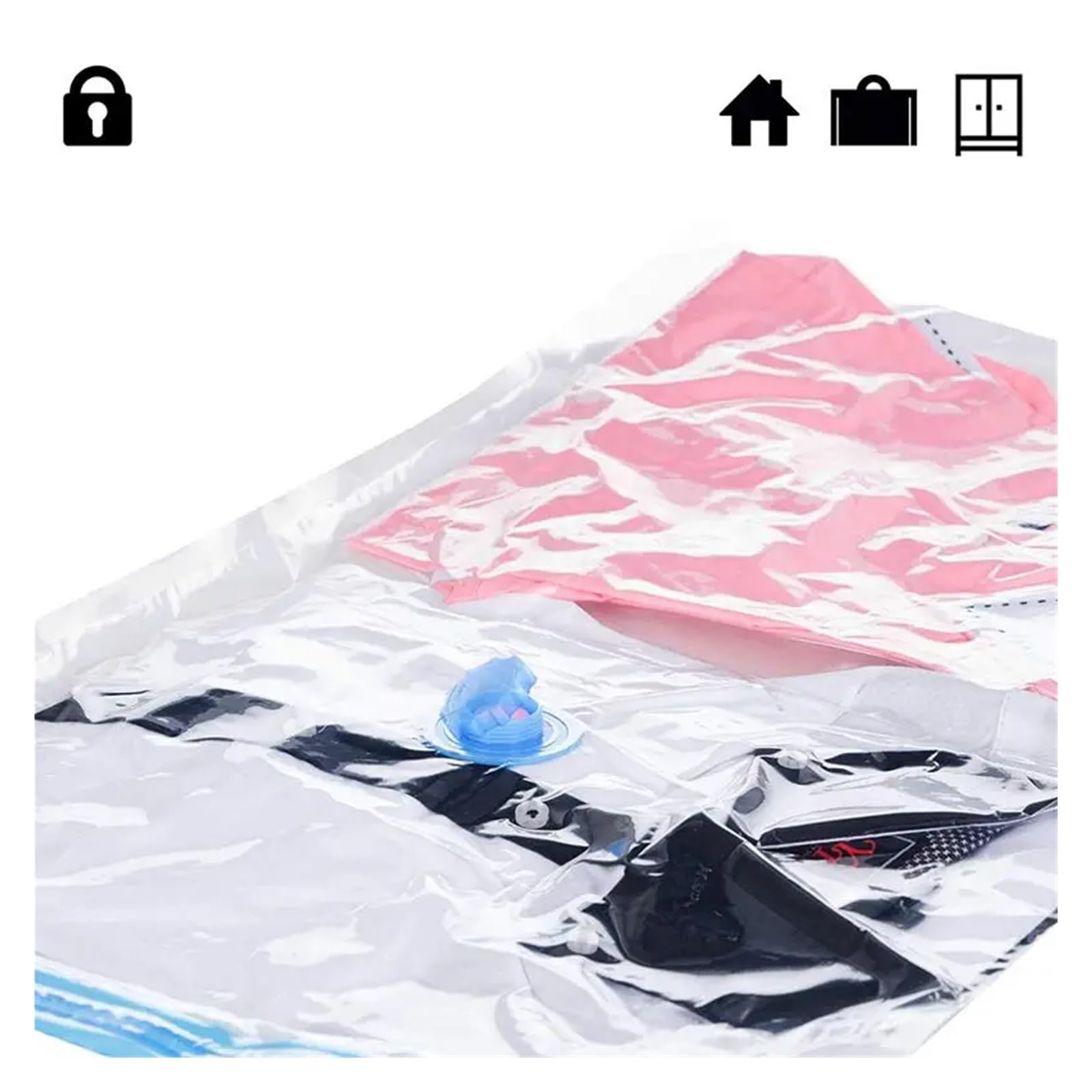 Vakuumbeutel für Kleidung, 12-teiliges Set, Vakuumbeutel, 60 x 40 cm, Aufbewahrungsbeutel, Vakuumbeutel, Vakuumbeutel