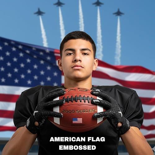 Miniatura 4 de Fútbol oficial tamaño 9, colección de la serie 2000, construcción de cuero de primera calidad, fútbol americano con bomba de bola, tamaño