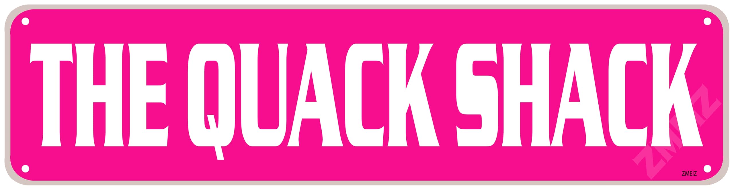 Funny The Quack Shack Sign Pink Wall Art Decorative Decor For Fence Home Farmhouse Yard Road Man Cave Quality Metal Sign 4x16 Inch