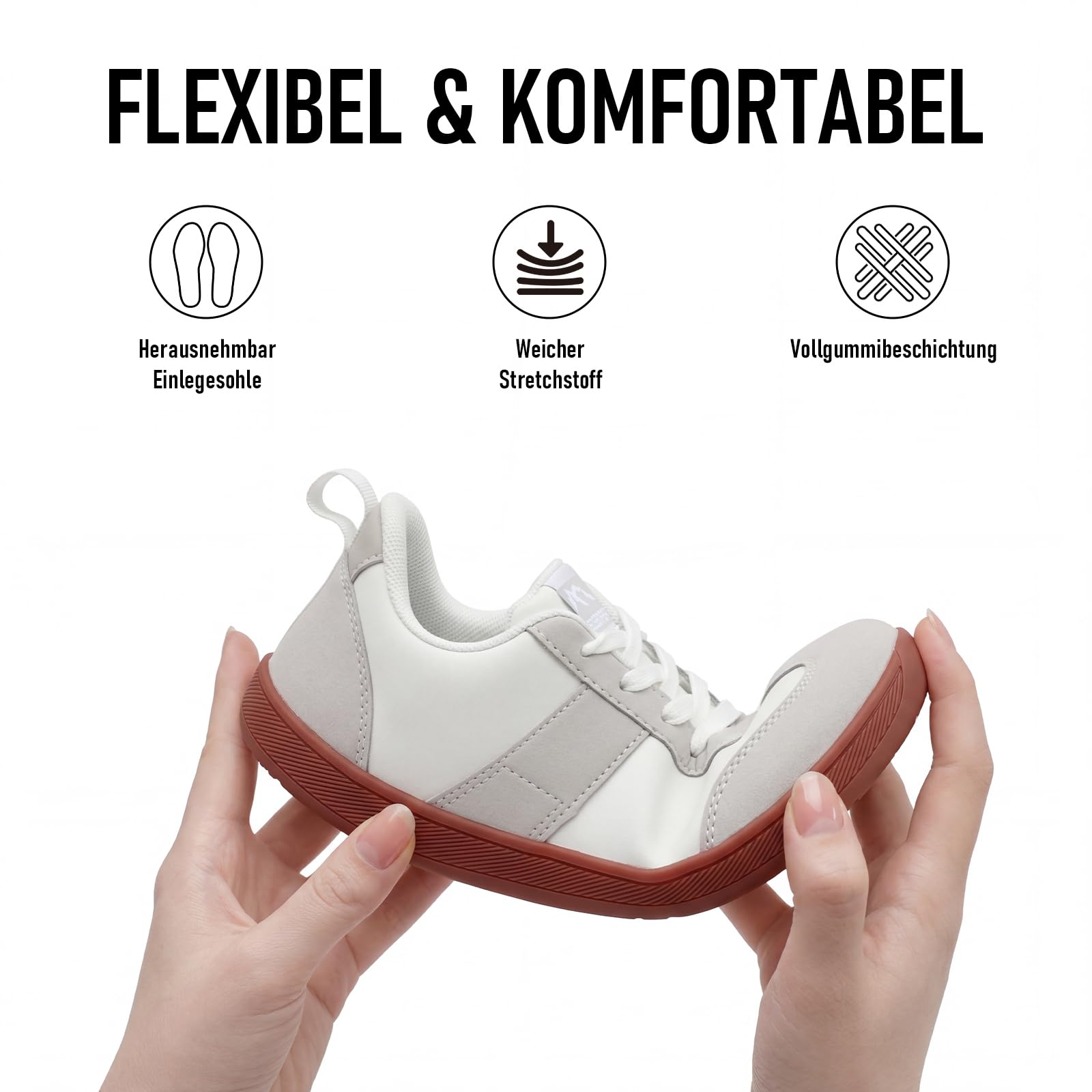 Sosenfer Zapatos descalzos anchos para mujer y hombre | puntera ancha zapatos casuales ligeros | Zapatos minimalistas antideslizantes para caminar | Zapatilla de suela cero unisex