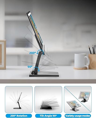 Miniatura 3 de Foldable Low Profile Monitor Stand - VESA 100x100 Desk Mount Adjustable Short TV Stand For Desk Easy Assembly