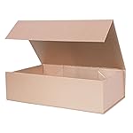 Aimyoo Gold Collapsible Gift Box with Magnetic Closure Lids 10.5x7x3 in, Medium Bridesmaid Groomsman Proposal Boxes, Rectangle Present Box for Graduation Birthday Storage (1 Pack)