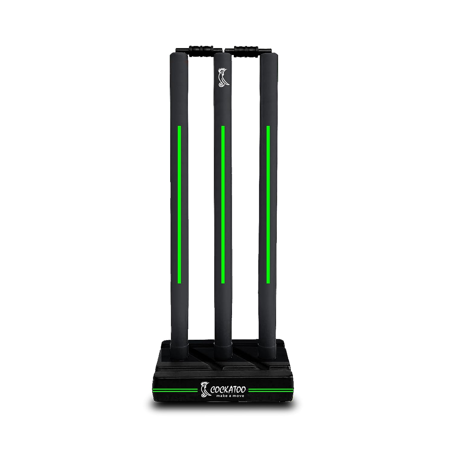 Cockatoo Premium Cricket Wicket Set l Heavy Duty Plastic l Fluorescent Green l Standard Size l 3 Stumps+2 Bails+1 Stand Se... - Review, Price and Buying Guide