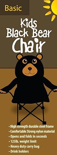 Miniatura 3 de Silla de campamento plegable con soporte para bebida y cargador de bolsa, Oso negro Oso Negro,Oso Willie
