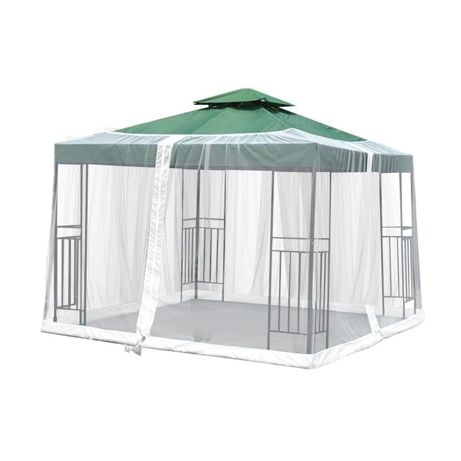 Moustiquaire pour Tonnelle 3x3m pour Parasol déporté à Suspendre (Blanc)