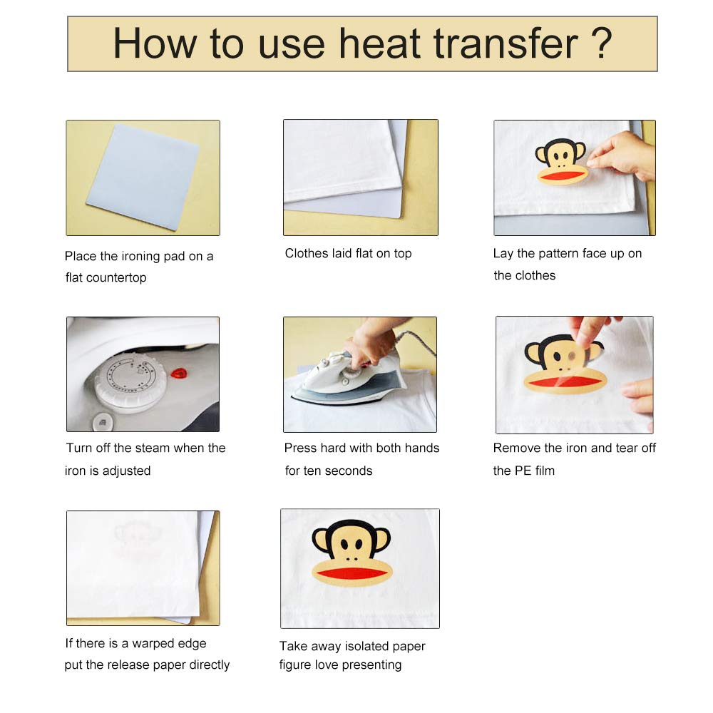 TRANSMILE (10 Fogli, A4 Carta Trasferibile A Caldo Per - Foto 6
