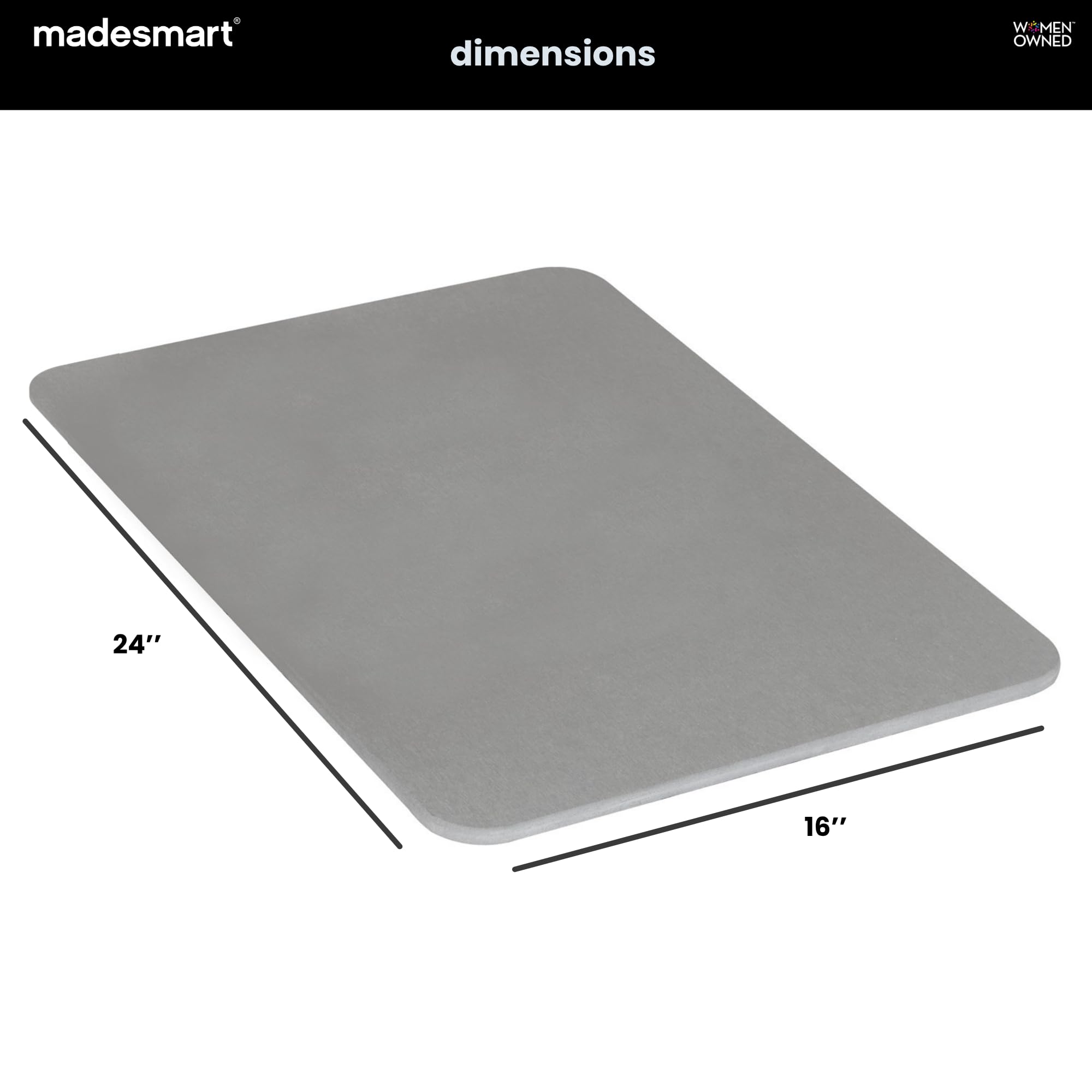 madesmart Trockenstein-Badematte, Kieselgur-Stein, saugfähig und leicht zu reinigen, schnell trocknend, rutschfest, umweltfreundlich