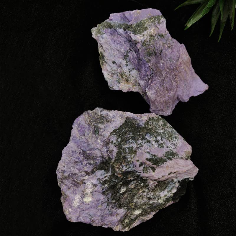 Image of Charoite Crystal Raw for Meditation & Reiki (200 Gm) | Natural Gemstone for Transformation & Inner Strength | Decorative Crystal Showpieces for Vastu Home Decor & Office Desk Decoration (2-4 Pcs)