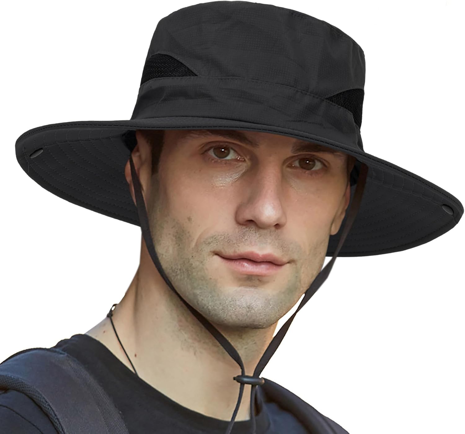 Outdoor Mesh Sun Hat Wide Brim UV Sun Protection Boonie Hat Fishing Hiking Hat