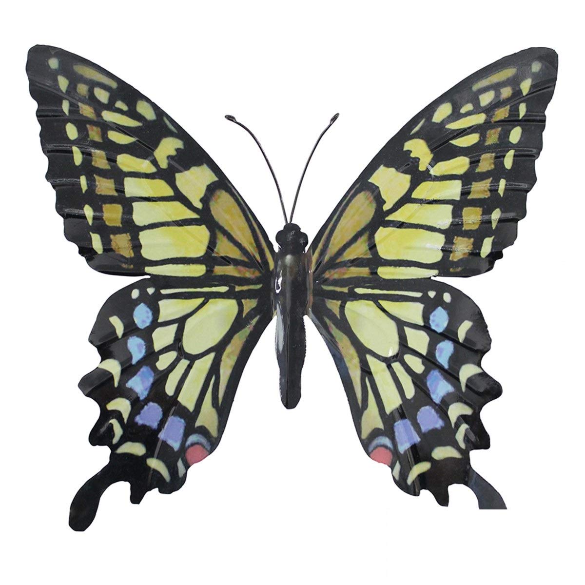 Primus Home & Garden Yellow Primus Large Metal Butterfly - Blue And Black