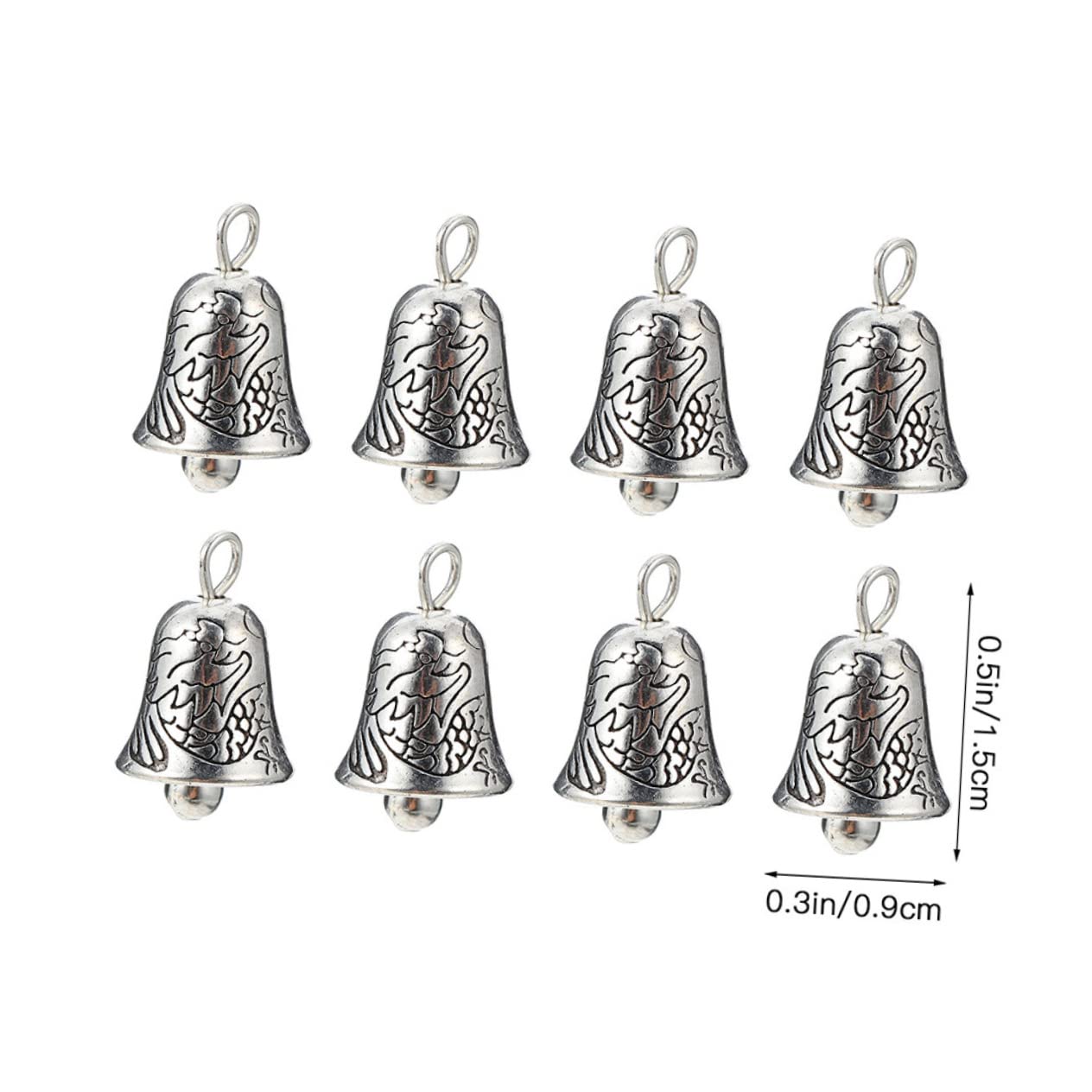 Homoyoyo Bell Ornaments Set 50pcs Silver Bells for Crafts Wind Chimes Decorative