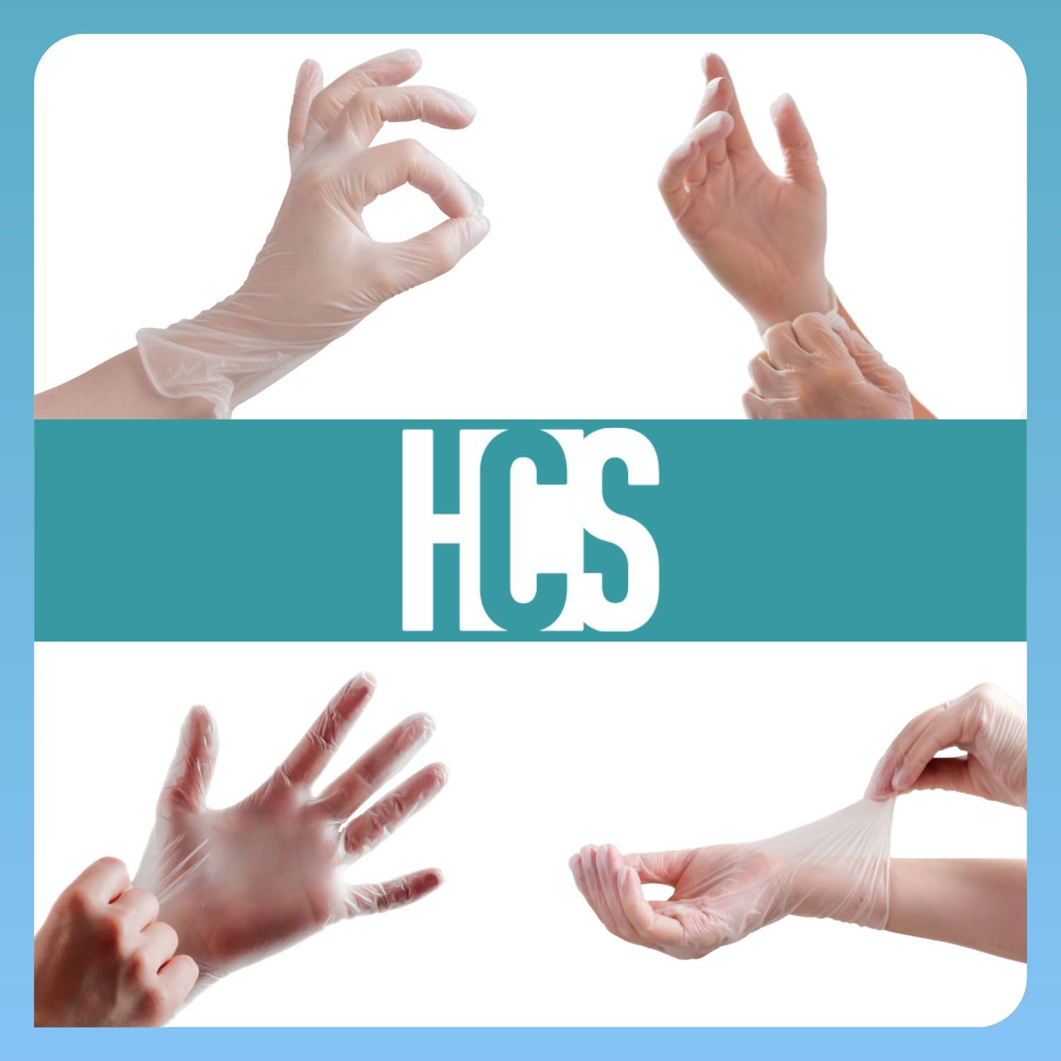 HCS Bulk Guantes de vinilo – Guantes pequeños desechables, sin látex – Guante desechable de vinilo, cocina, preparación de alimentos, limpieza – Guante de examen, pequeño (1000/caja)