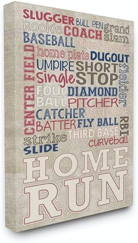 Miniatura 6 de Stupell Industries Placa de pared tipo béisbol rojo, blanco y azul, 10 x 15 pulgadas, diseño por la artista Erica Billups