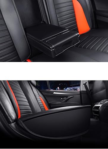 Miniatura 8 de Flying Bird - Funda de asiento de automóvil de piel sintética para asiento delantero y trasero, para automóvil, SUV, 5 asientos, juego completo