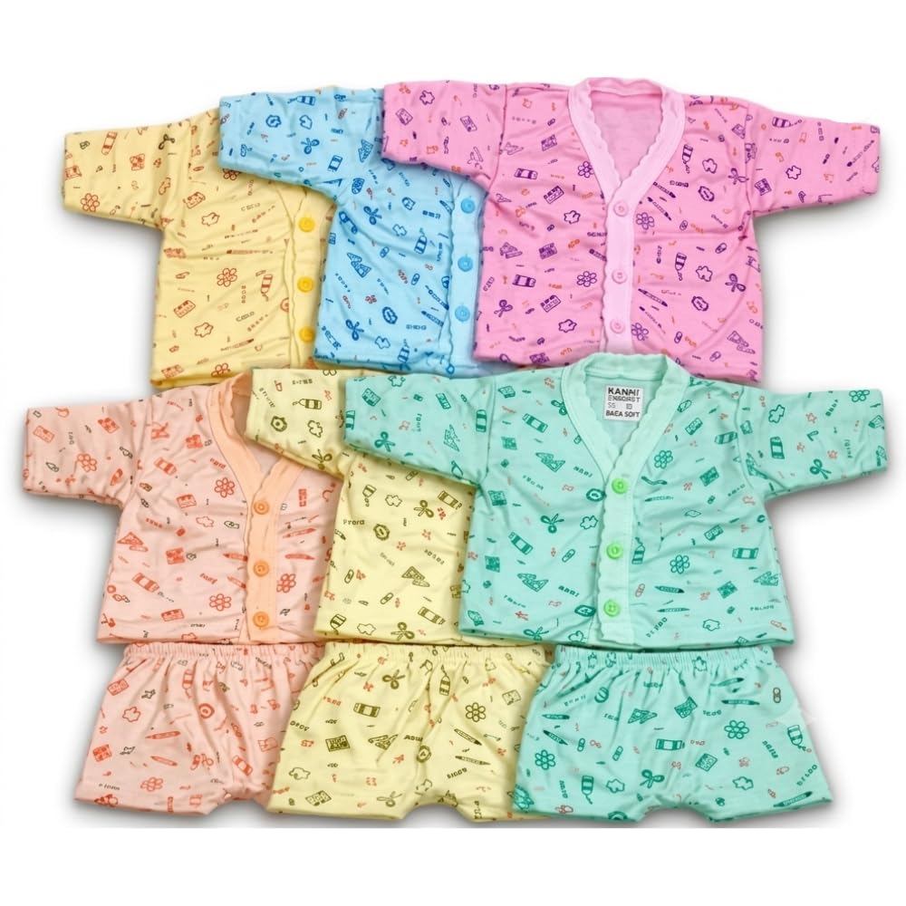 Baby Boys & Girls Casual T-Shirt and Shorts Set, Multicolour, Printed, Pack of 6-picture-20
