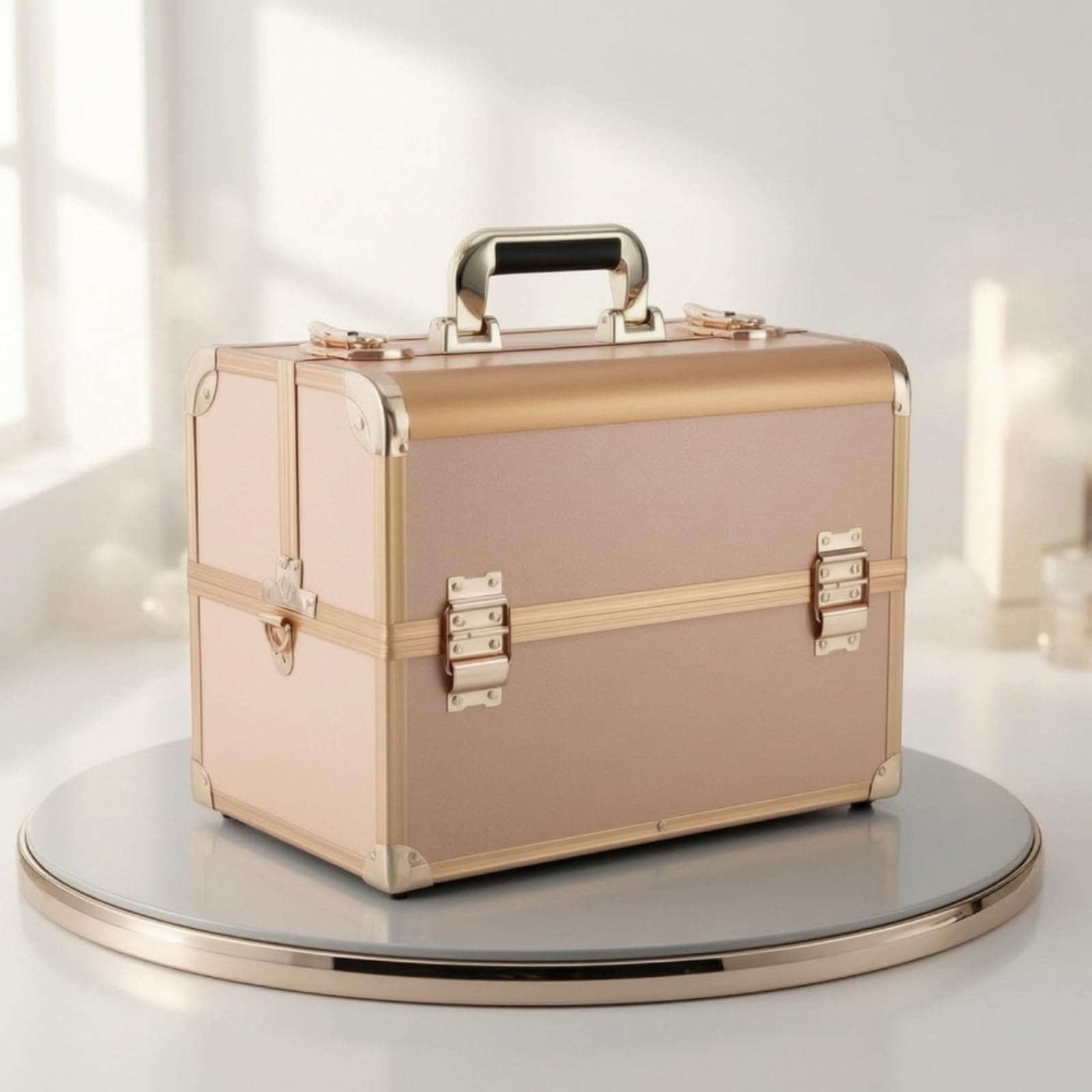 predolo Valigetta Trucco Rigida Portatile Beauty Case con Scomparti da Organizzatore per Estetiste,