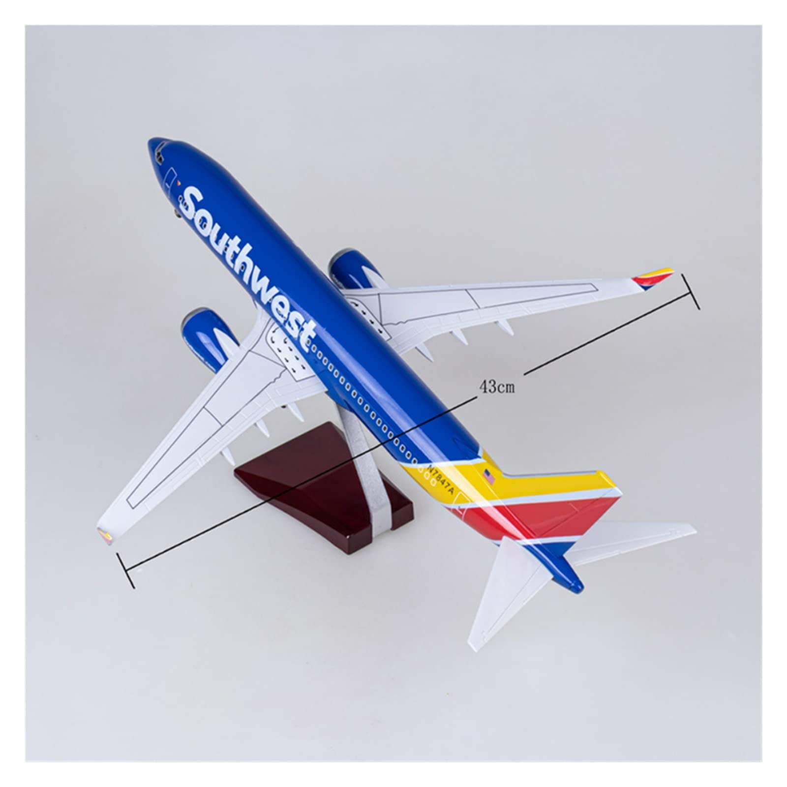 Modello di Aeroplano 1/85 Adatto per 737-700 B737-700 luci e Ruote per Aerei Modello in Resina plastica Modello di Aereo in Scala Giocattolo(A)