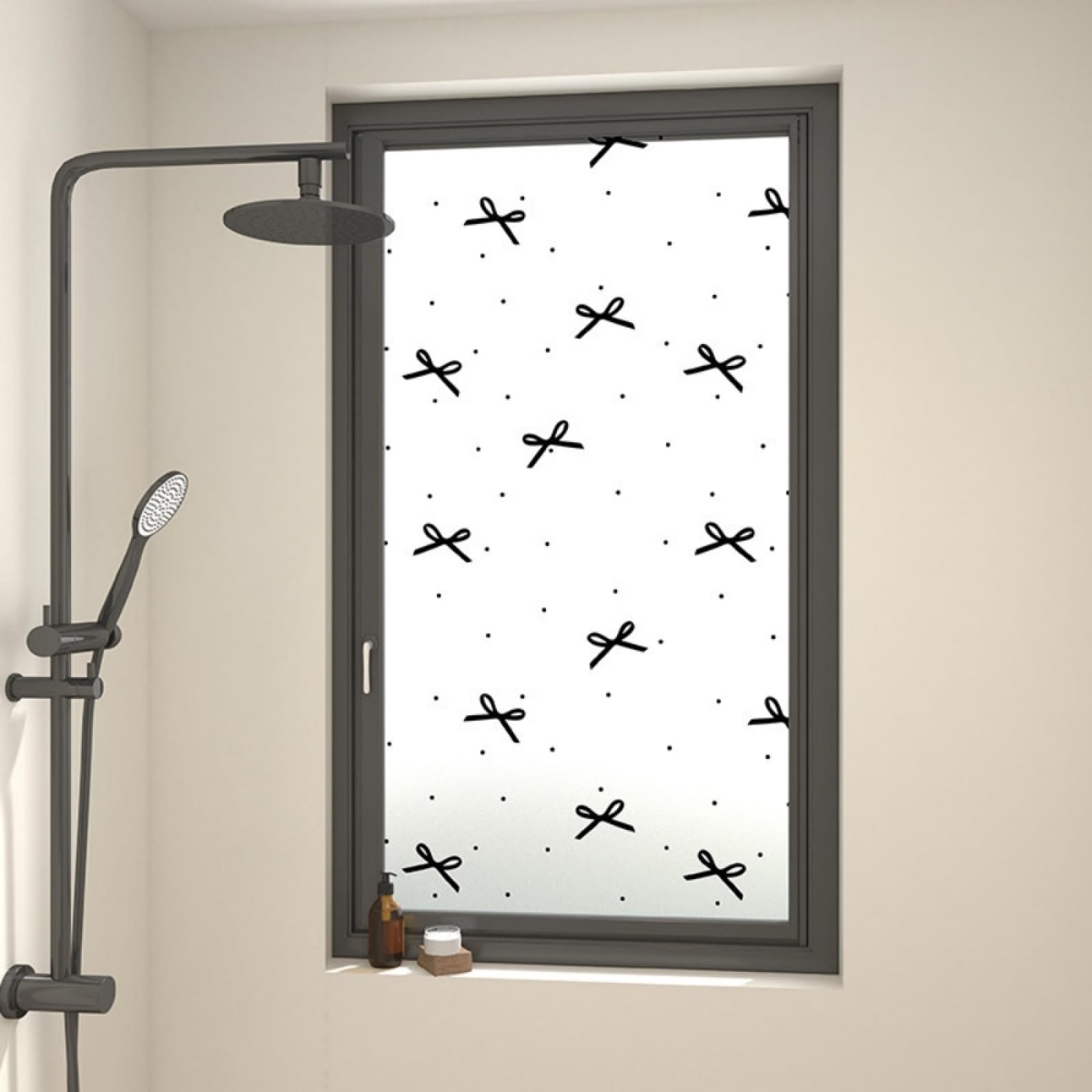Vinilo Adhesivo Cristal Decorativo Lazo Negro Vinilos para Cristales Privacidad Estatico Anti UV Reutilizable para Oficina Dormitorio Sala de Estar Vinilo para Ventanas