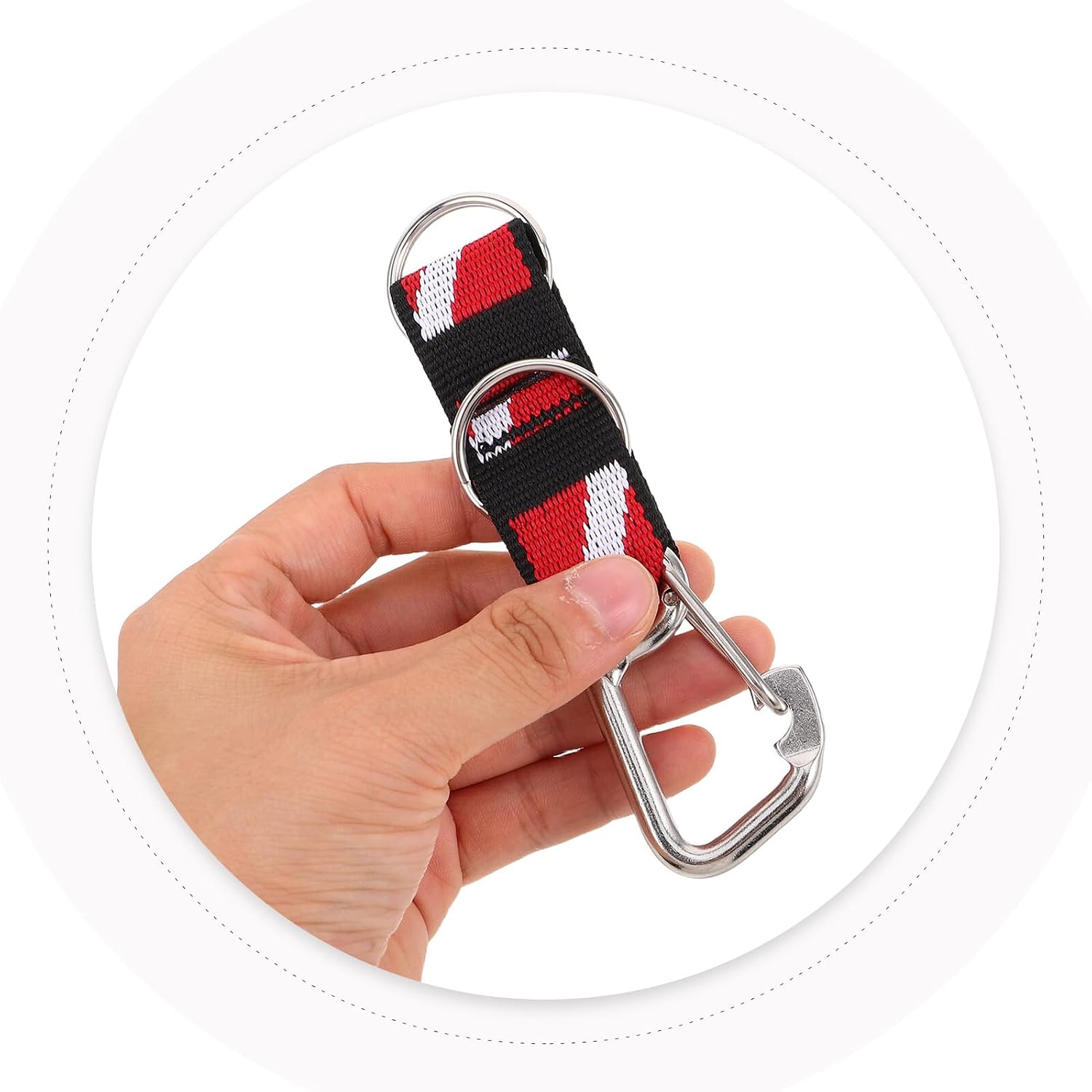 Dive Equipment Hook and Mouthpiece Leash for Diving, Spring Strap Keychain with Dive Flag Webbing Attachment, Regulator Safety Clip for Scuba Gear and Snorkeling Tour Essentials