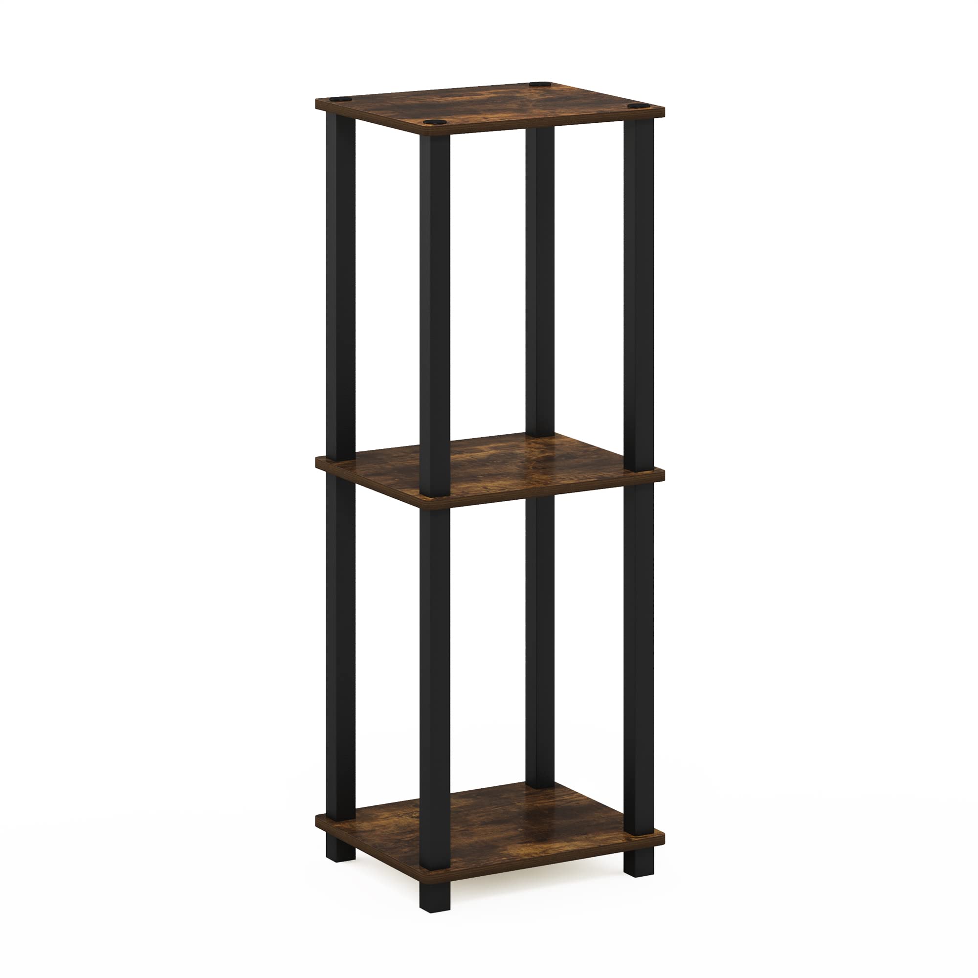 Furinno Simplista Mesa Auxiliar, Engineered Wood, Amber Pine/Black, One Size, 2 Unidades
