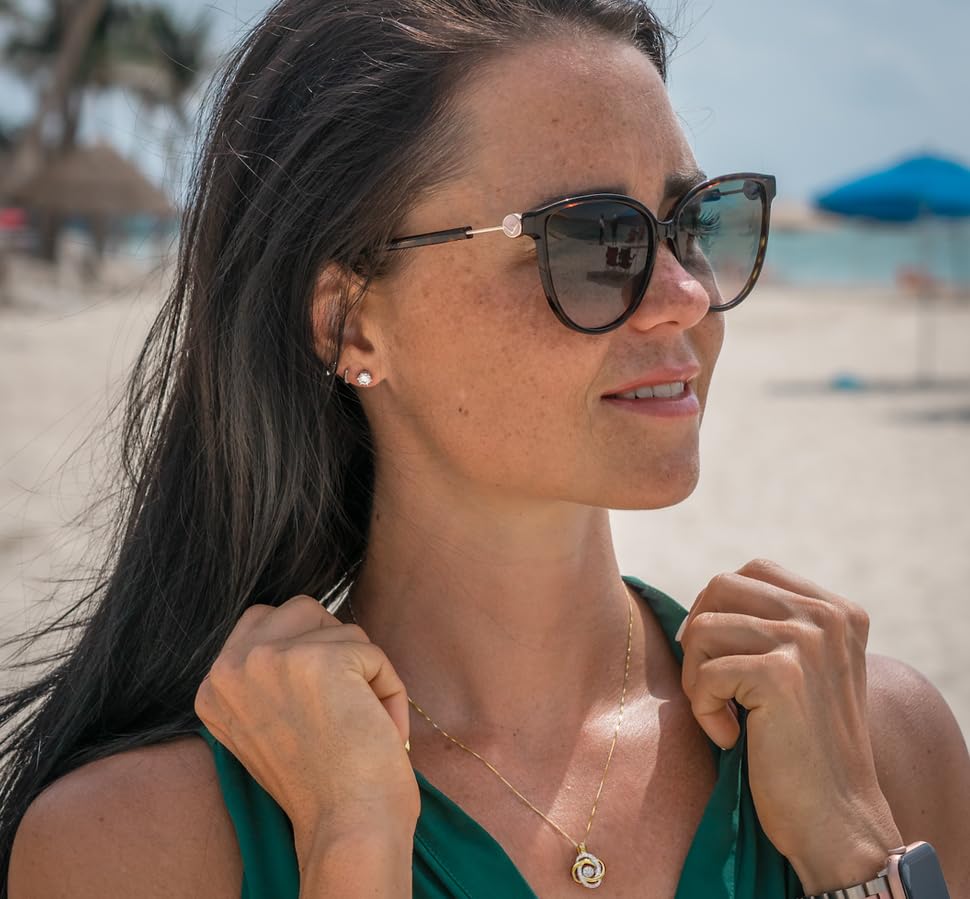 Diamond Necklace Dancing Diamond 1/5 CTTW Love Knot in Sterling SIlver or 14K Gold Plated 18 Inch Chain4