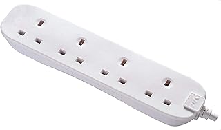 Masterplug BFG210N-MP Four Socket Extension Lead, 2 Metre, White