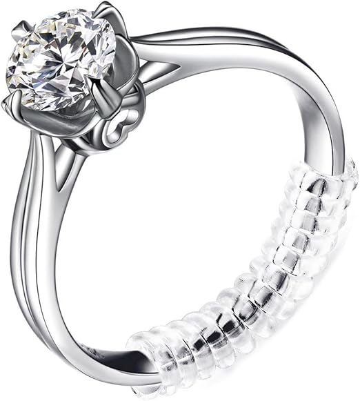 Anpro Ring Sizers for Loose Rings: Adjustable Silicone Ring Size Adjusters Kit with 3 Sizes, Clear Spacer Guards for Wedding Band Jewelry, Protector Finger Sizing for Women and Men